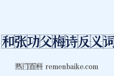 和张功父梅诗反义词是什么意思的图片